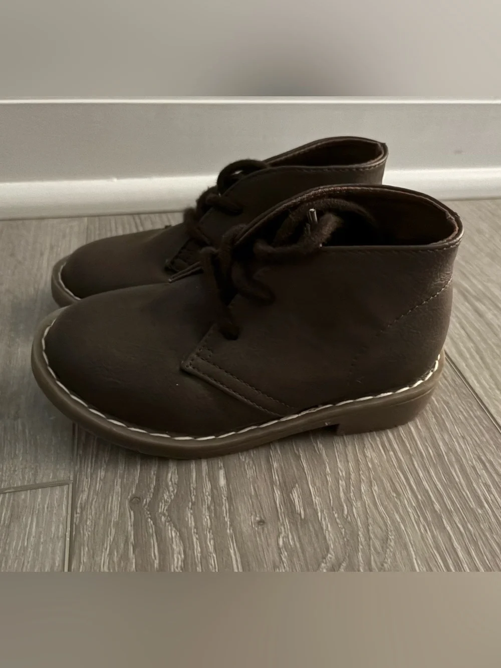 Place Kids Brown Lace-Up Ankle Boots.  Boys Toddler  size 8